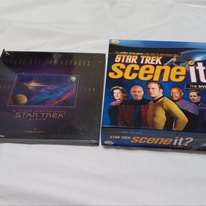 STAR TREK COLLECTIBLES A.These Are the Voyages 3-D Album B.Scene it DVD Game NEW